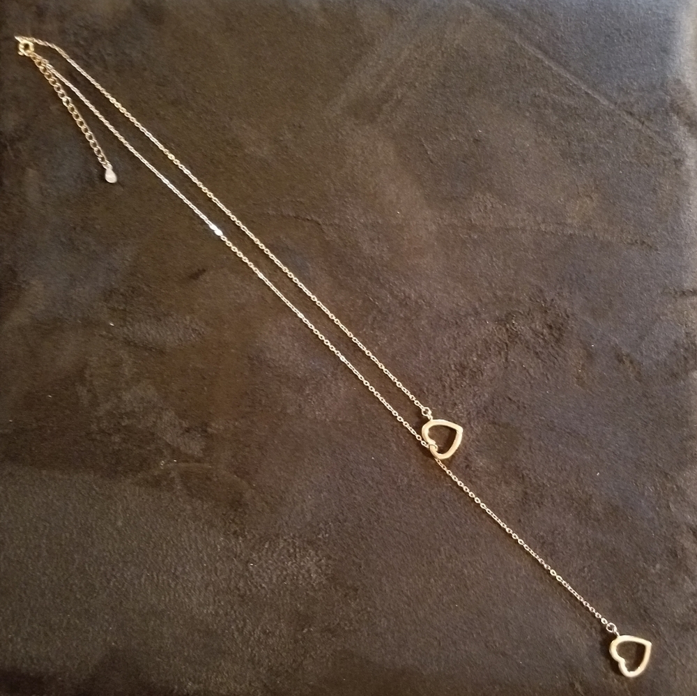 Dangling Hearts 18" Rose Gold Plated Necklace - Picture 5 of 8